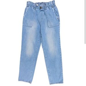 LOFT Size S High-Rise Straight Leg Paper Bag Pull-on Jeans